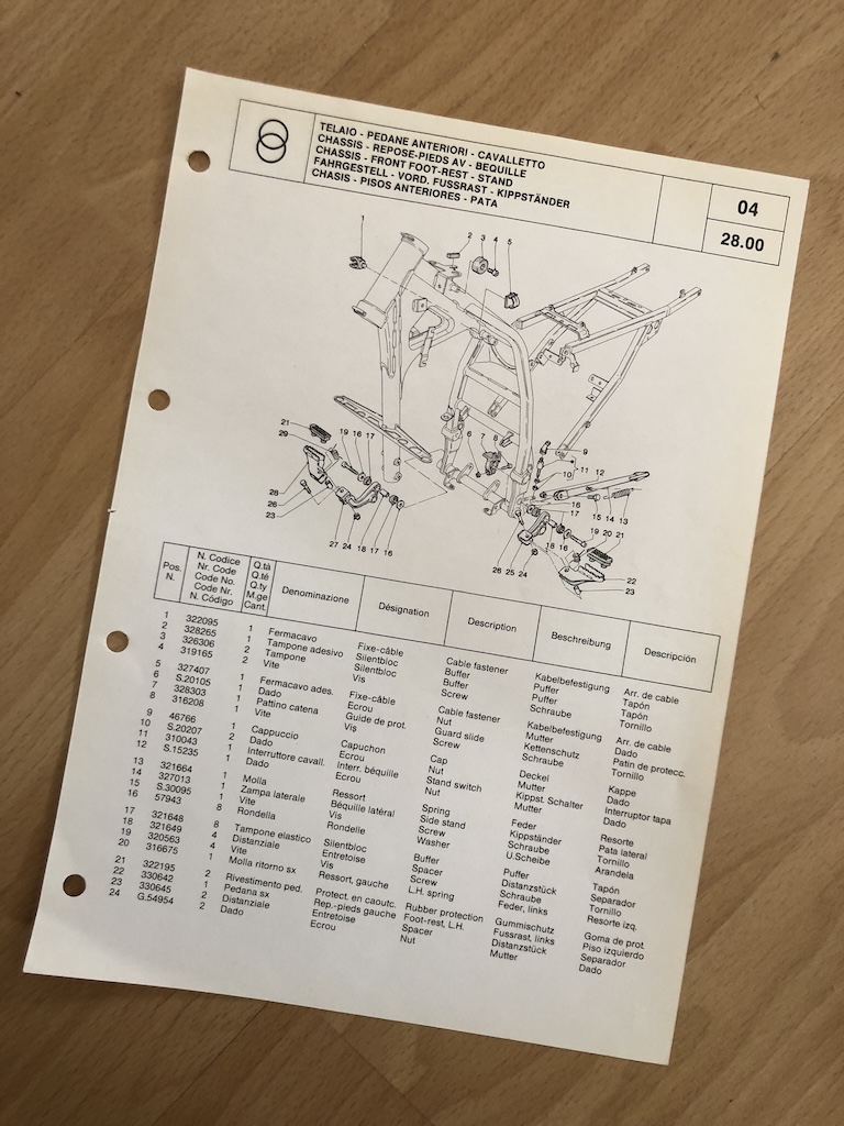 Gilera Dakota Ersatzteilkatalog Teil 1